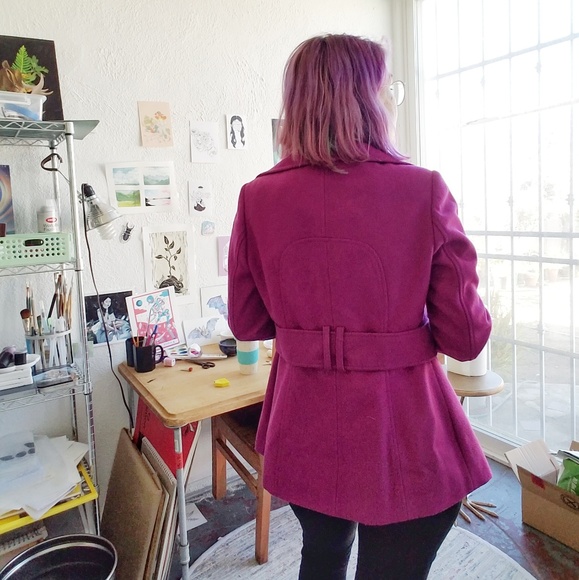 Magenta Victoria's Secret Wool Blend Coat - Picture 4 of 8